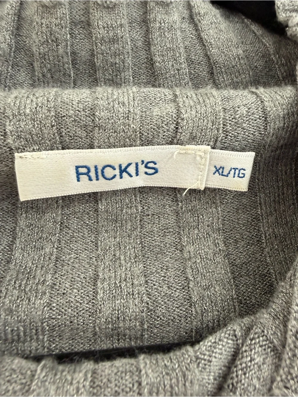 Grey Ribbed Knit Sweater - Picture 2 of 2